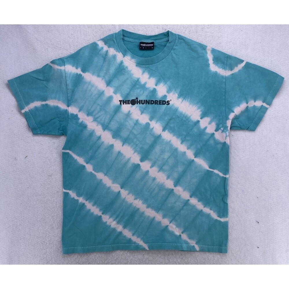 The Hundreds Tie Dye T-Shirt Mens XL Teal Blue White Streetwear Skateboard Tee